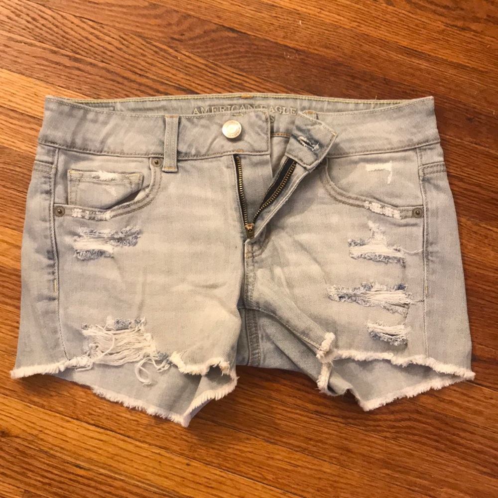 American Eagle Midi Stretch Denim Shorts